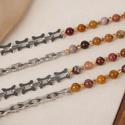 Titanium Steel Egg Yolk Stone Necklace - Selvanelle