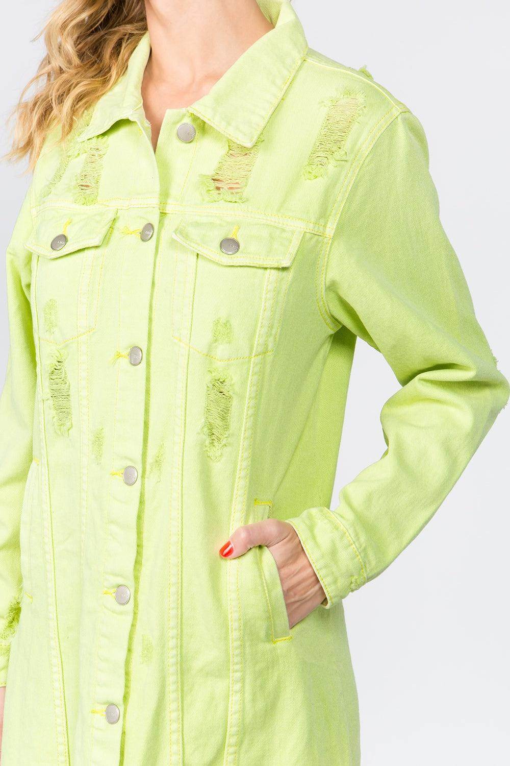 American Bazi Button Up Distressed Denim Dress for Women - Selvanelle