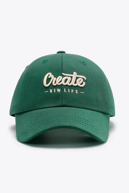 CREATE NEW LIFE Adjustable Cotton Baseball Cap for All Sizes - Selvanelle