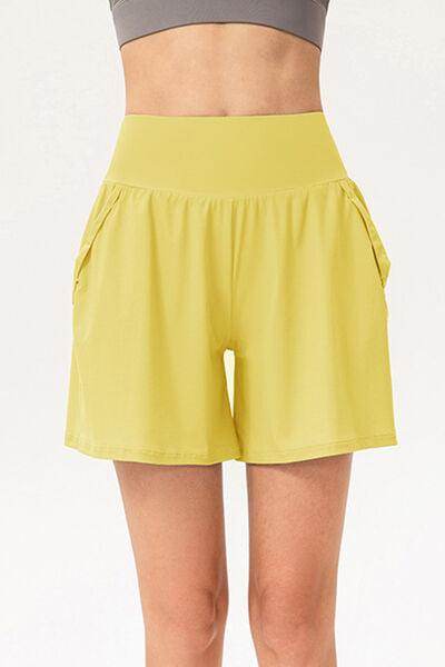 Pocketed Elastic Waist Active Shorts for Comfort and Style - Selvanelle