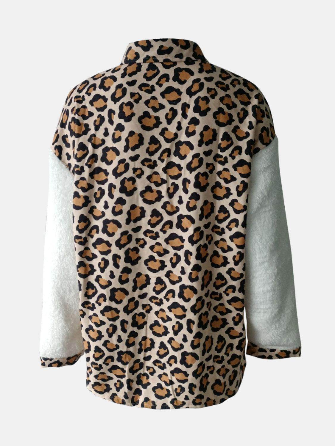 Fuzzy Button Up Long Sleeve Jacket for Cozy Style - Selvanelle