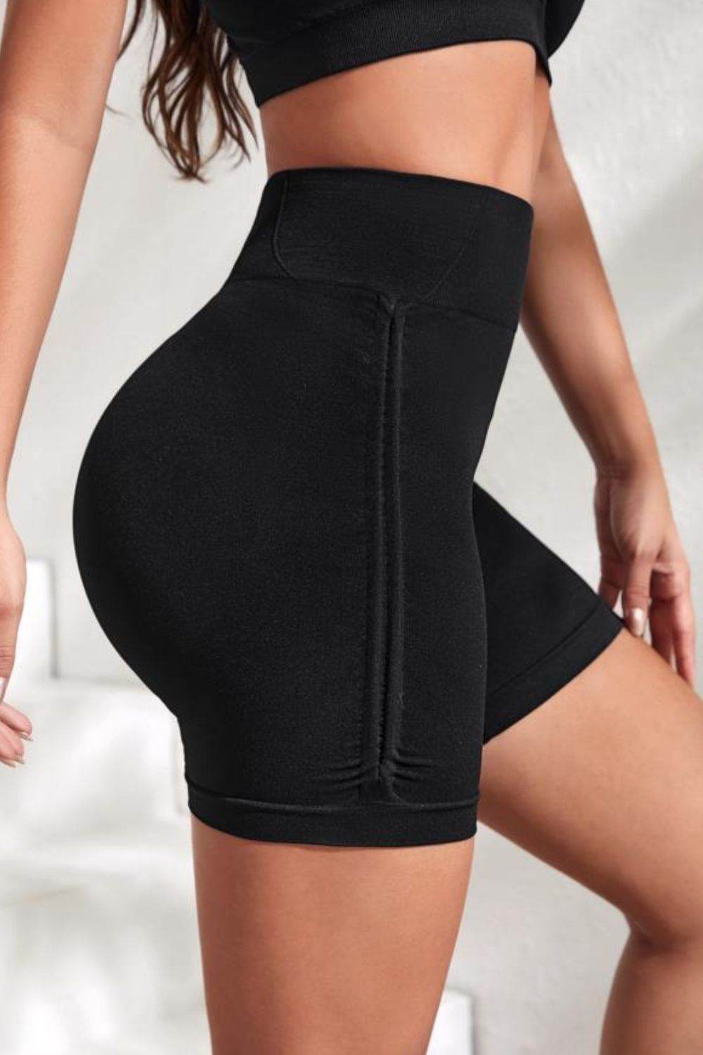 Slim Fit High Waistband Active Shorts - Selvanelle