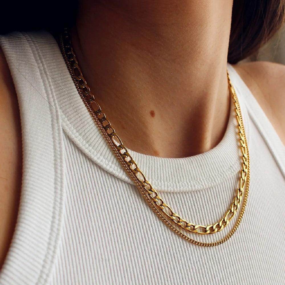 Stainless Steel Double-Layered Necklace for Elegant Style - Selvanelle