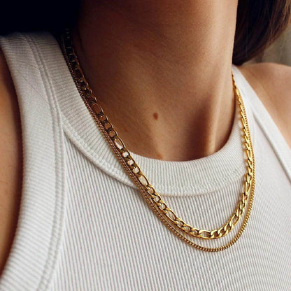 Stainless Steel Double-Layered Necklace for Elegant Style - Selvanelle