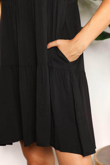 Mandy V-Neck Flounce Sleeve Tiered Dress for All Occasions - Selvanelle