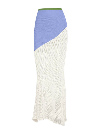 Tied Long Sleeve Top and Skirt Cover Up Set - Selvanelle