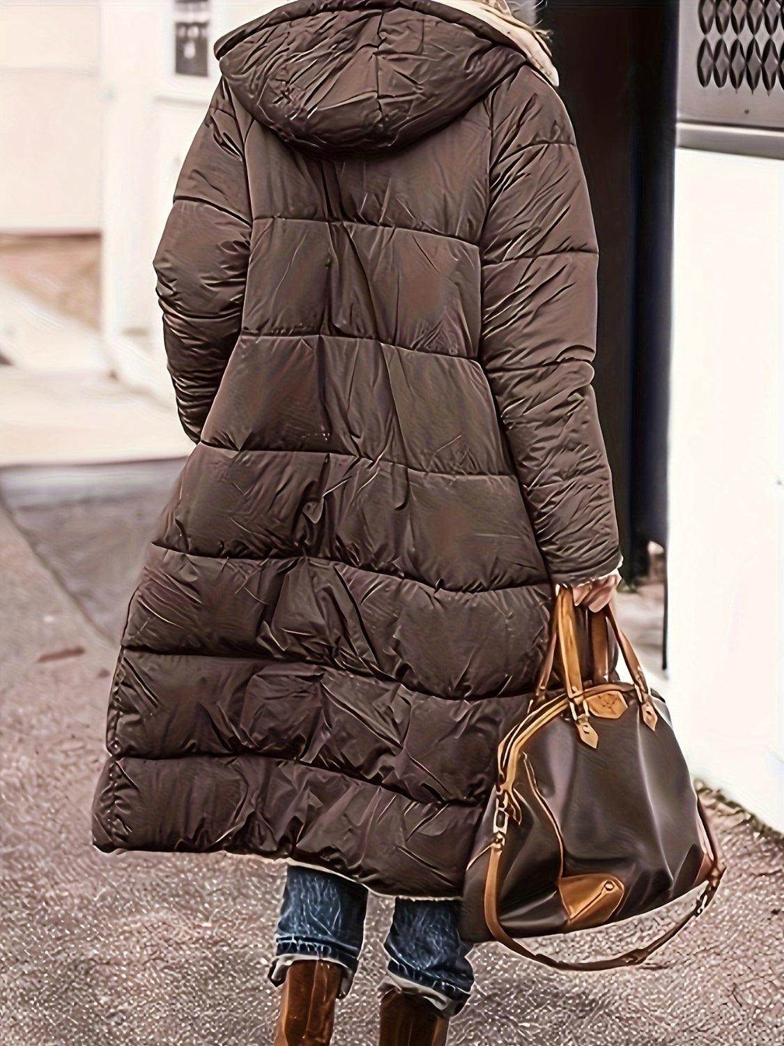 Full Size Zip Up Sherpa Hooded Coat for Women and Plus Size - Selvanelle