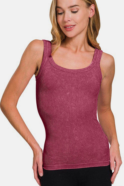 Zenana Ribbed Scoop Neck Tank for Stylish Everyday Wear - Selvanelle
