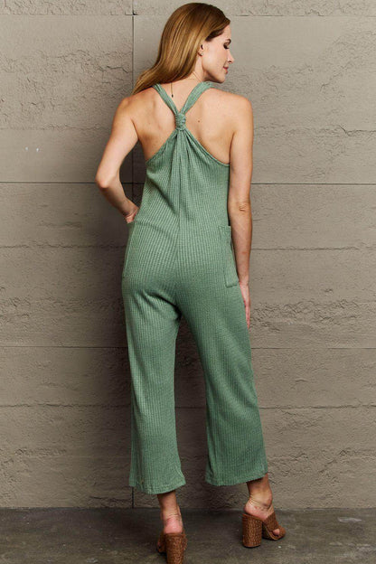 HEYSON Don't Get It Twisted Full Size Rib Knit Jumpsuit - Selvanelle