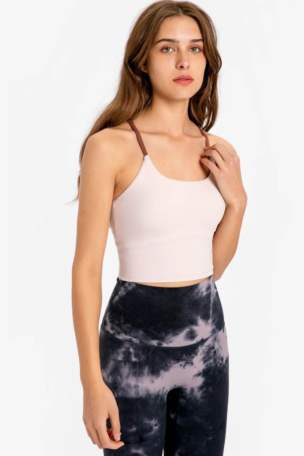 Millennia Crisscross Back Scoop Neck Sports Cami - Selvanelle