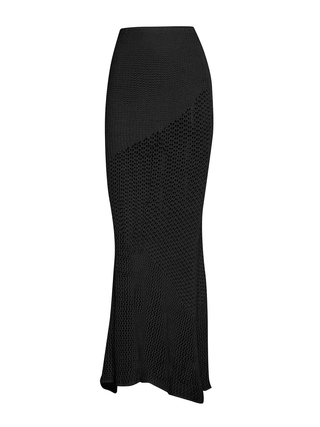 Tied Long Sleeve Top and Skirt Cover Up Set - Selvanelle