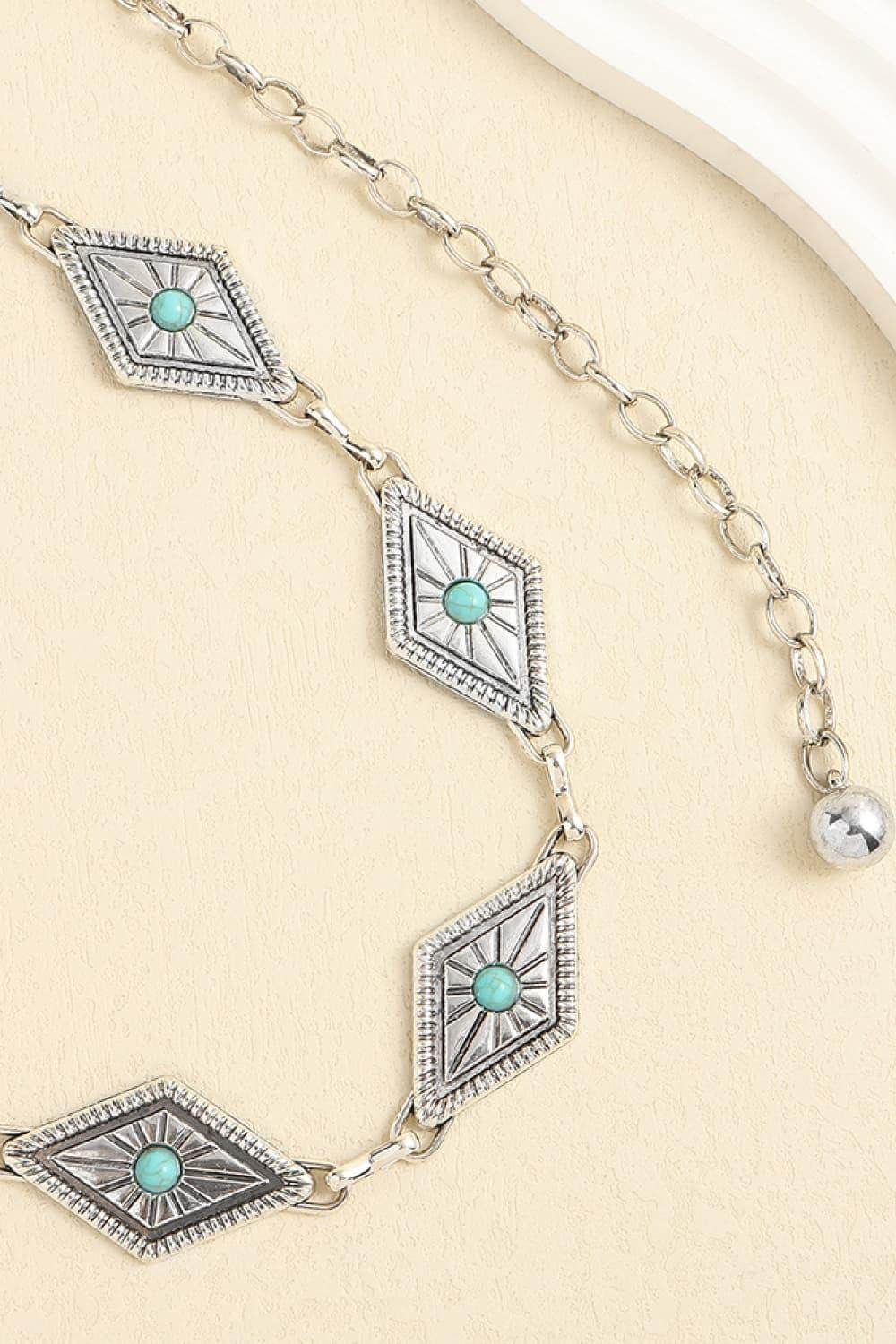 Vintage Turquoise Alloy Belt for Chic Fashion Style - Selvanelle