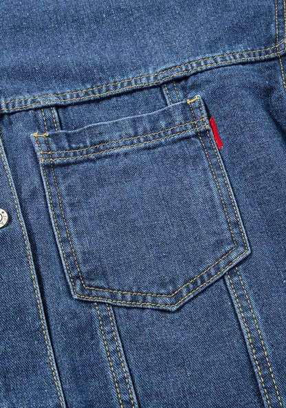 Stylish Pocketed Button Up Denim Jacket for Women - Selvanelle