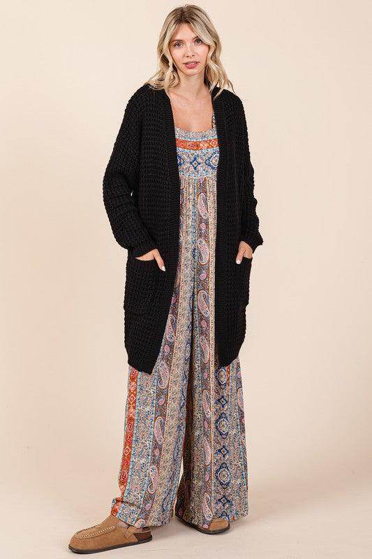 Mittoshop Open Front Long Sleeve Longline Cardigan for Women - Selvanelle