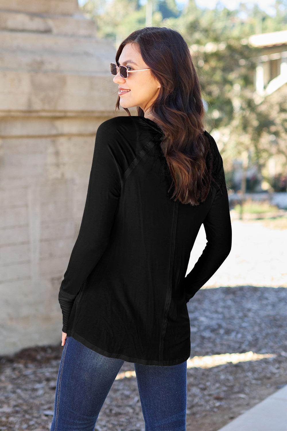 Basic Bae Full Size Round Neck Long Sleeve T-Shirt for All - Selvanelle