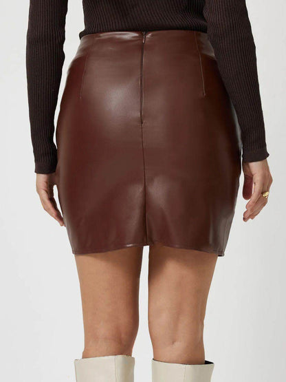 Ruched Asymmetrical Hem Skirt for Stylish Outfits - Selvanelle