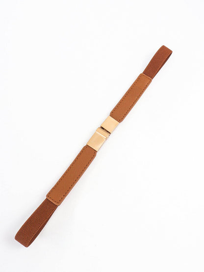 PU Elastic Skinny Belt for Women Adjustable Fashion Accessory - Selvanelle