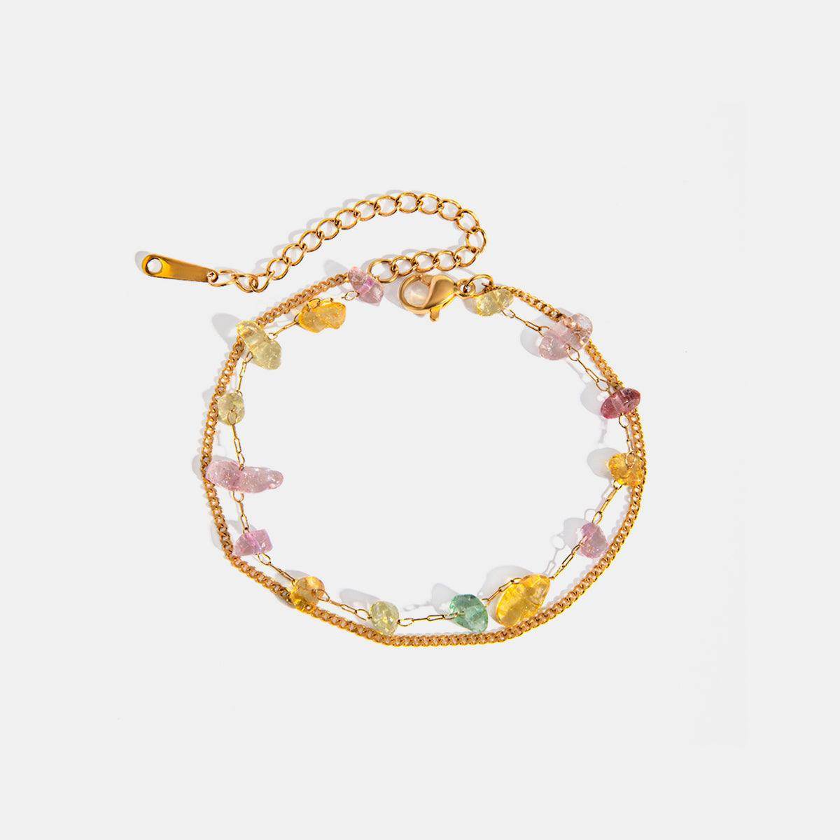 Stainless Steel Natural Stone Double Layered Bracelet for Women - Selvanelle