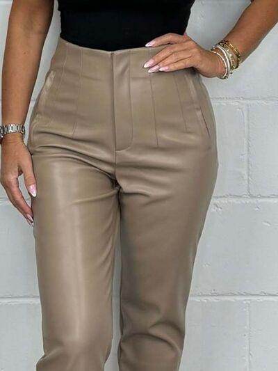 Full Size High Waist Straight Pants Plus Size for Women - Selvanelle