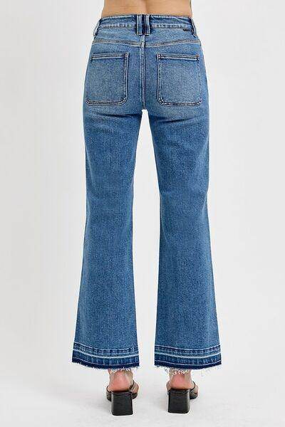 RISEN Full Size Raw Hem Ankle Bootcut Jeans Plus Size - Selvanelle