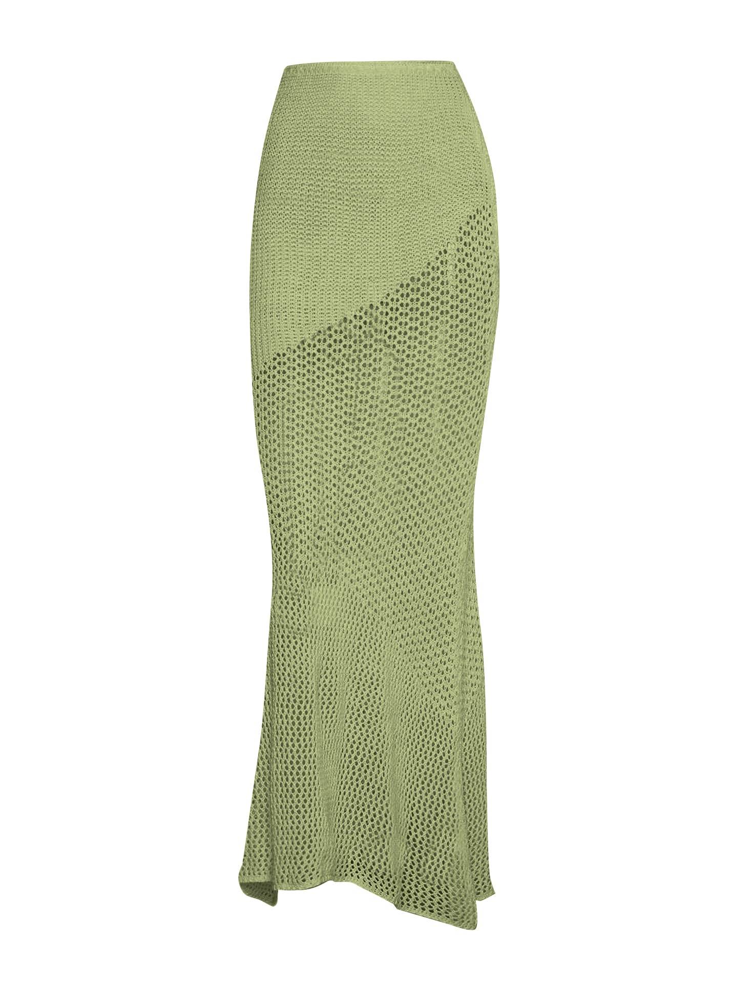 Tied Long Sleeve Top and Skirt Cover Up Set - Selvanelle