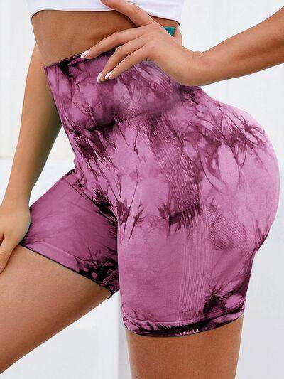 Tie-Dye High Waist Active Shorts for Women Workout Gear - Selvanelle