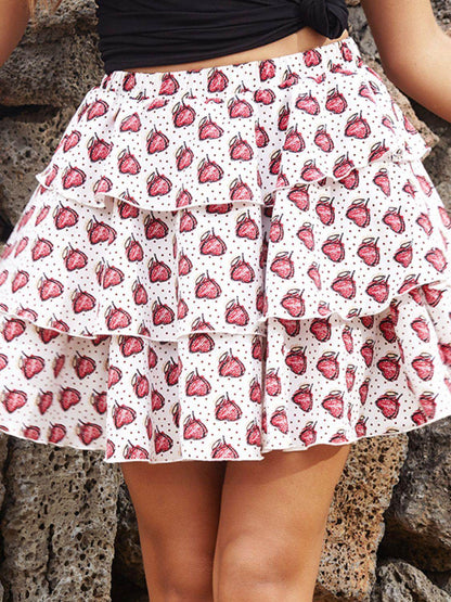 Perfee Layered Printed Mini Skirt for Stylish Outfits - Selvanelle