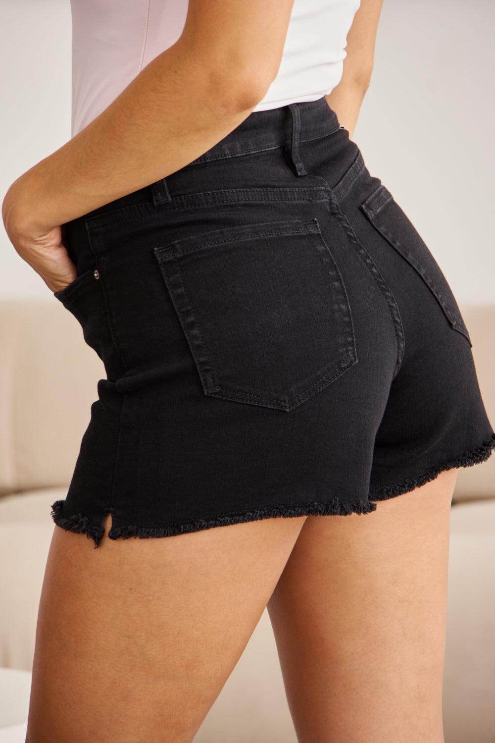 RFM Full Size Tummy Control High Waist Denim Shorts Women - Selvanelle