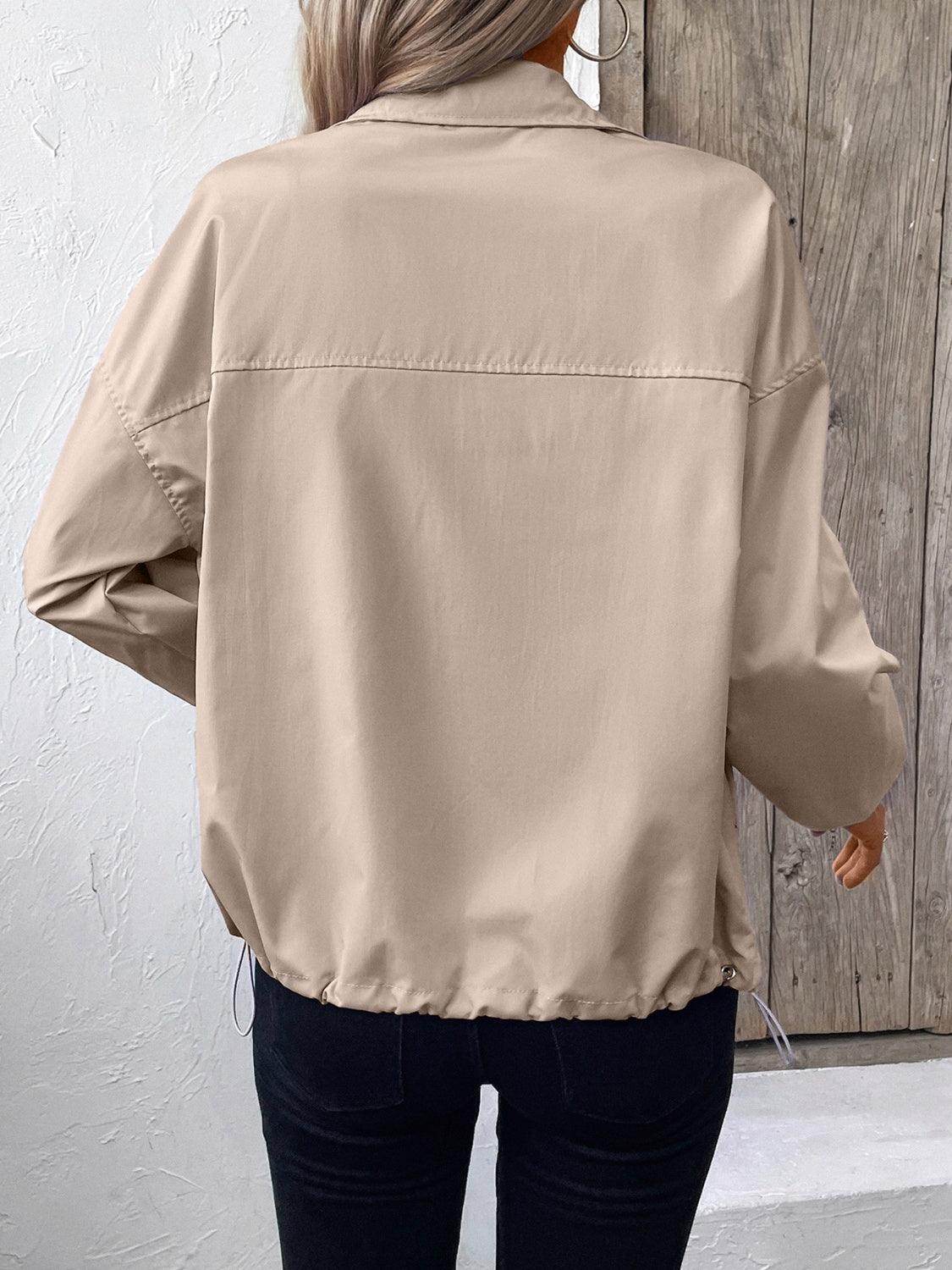 Ivy Lane Pocketed Zip Up Long Sleeve Jacket for Women - Selvanelle