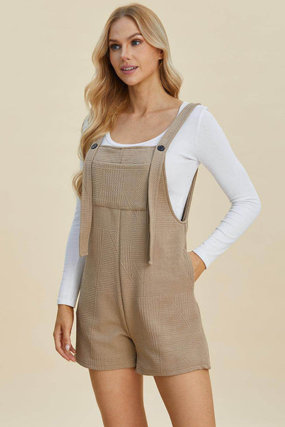 Double Take Full Size Texture Sleeveless Romper for Women - Selvanelle