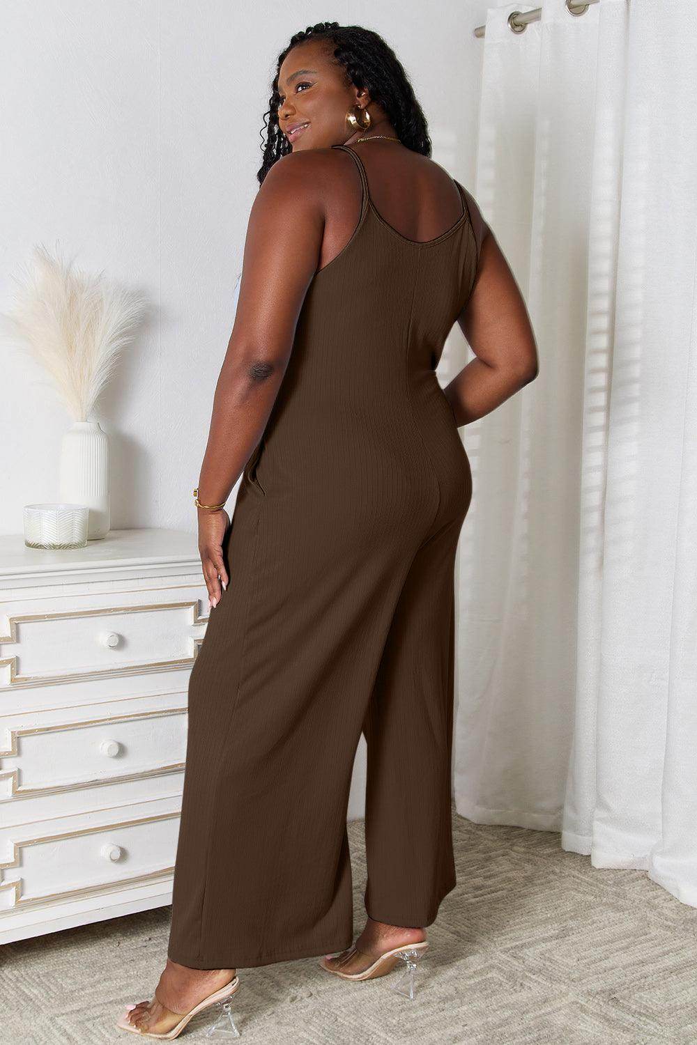 Basic Bae Full Size Spaghetti Strap V-Neck Jumpsuit Dress - Selvanelle
