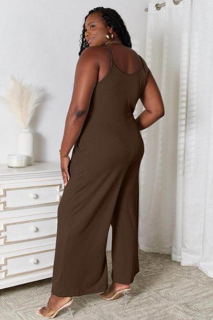 Basic Bae Full Size Spaghetti Strap V-Neck Jumpsuit Dress - Selvanelle