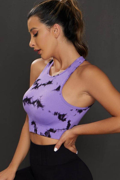 Tie-dye Cropped Round Neck Tank Top - Selvanelle
