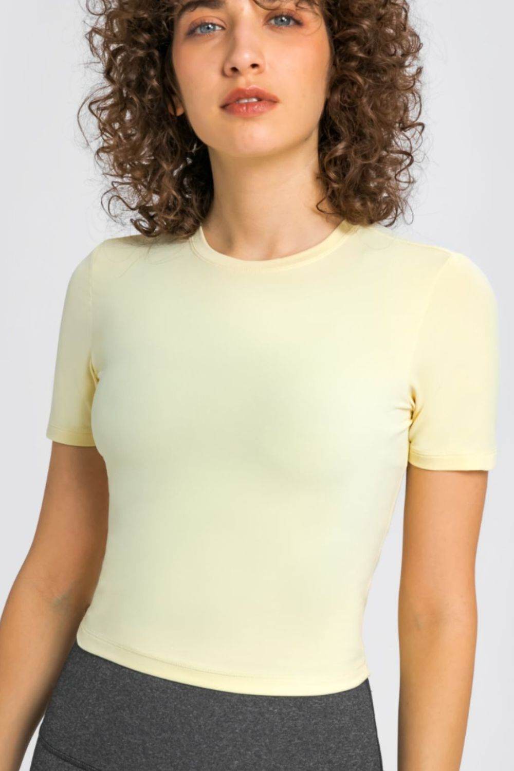 Millennia Round Neck Short Sleeve Yoga Tee - Selvanelle
