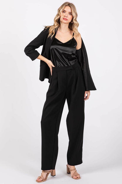 GeeGee High-Waisted Pleated Pants for Chic Style - Selvanelle