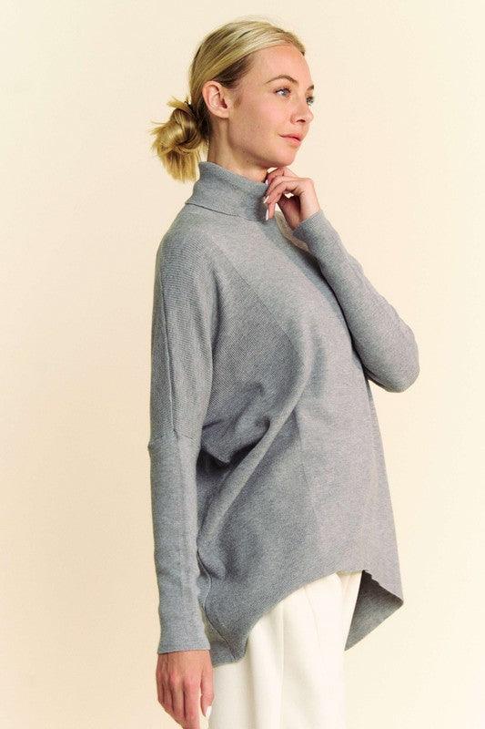 Davi & Dani Turtleneck Long Sleeve Knit Top for Women