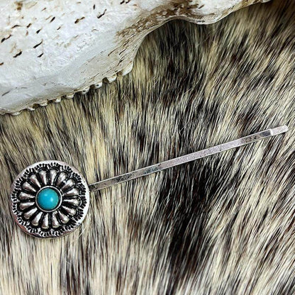 Turquoise Alloy Hairpin for Stylish Hair Accessories - Selvanelle
