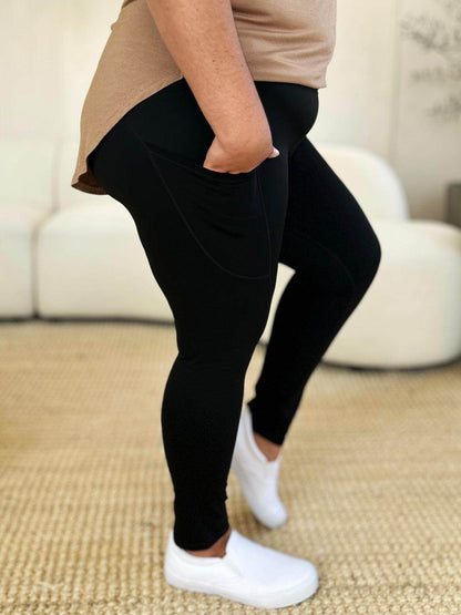 Wide Waistband Sports Leggings for Comfortable Fit - Selvanelle