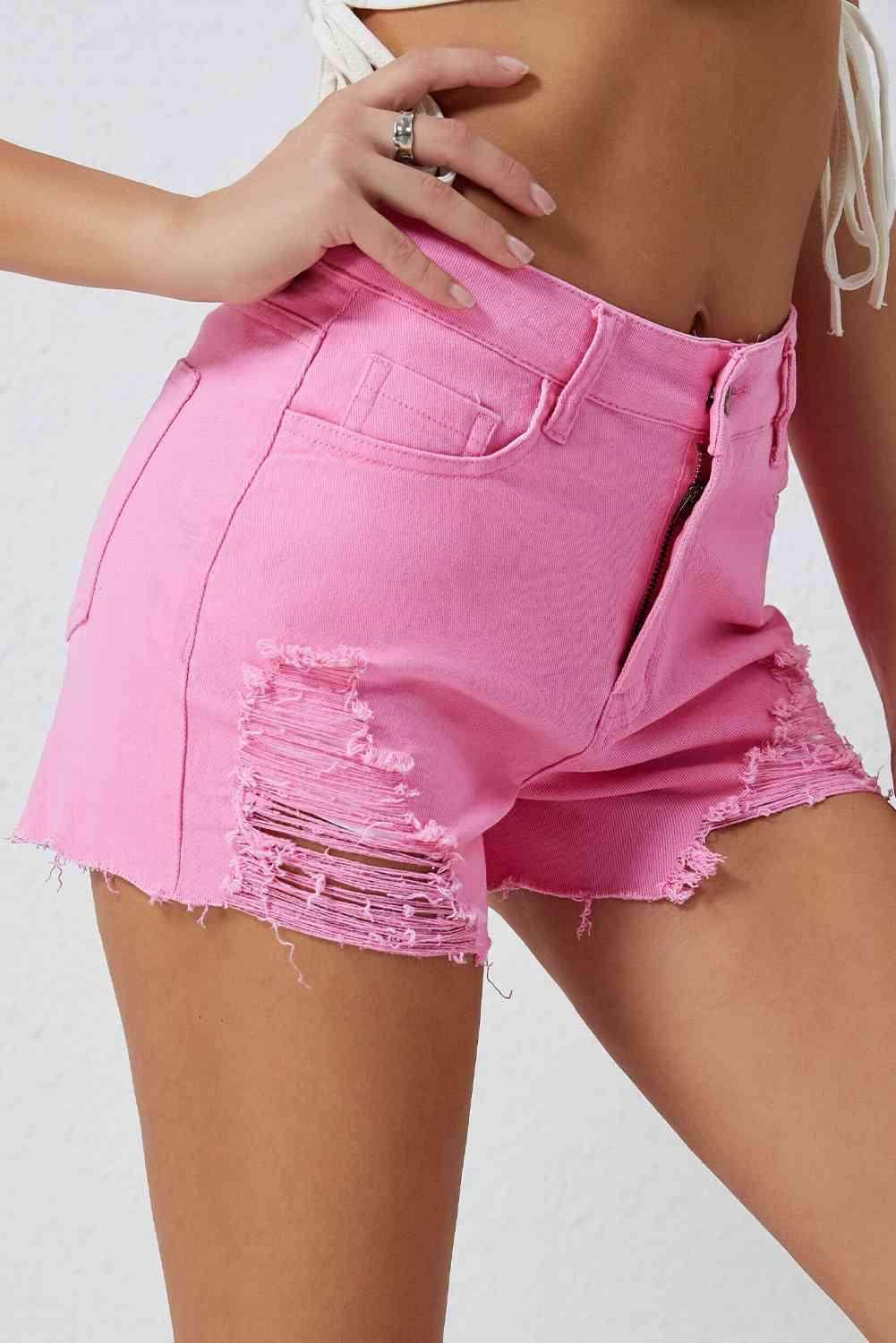 Chic Distressed Denim Shorts for Casual Summer Style - Selvanelle