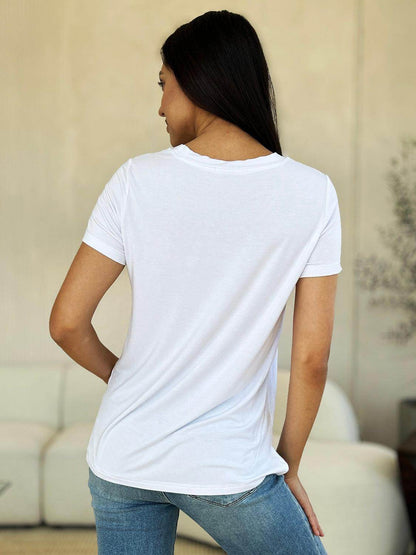 Basic Bae Full Size Round Neck Short Sleeve T-Shirt Black - Selvanelle
