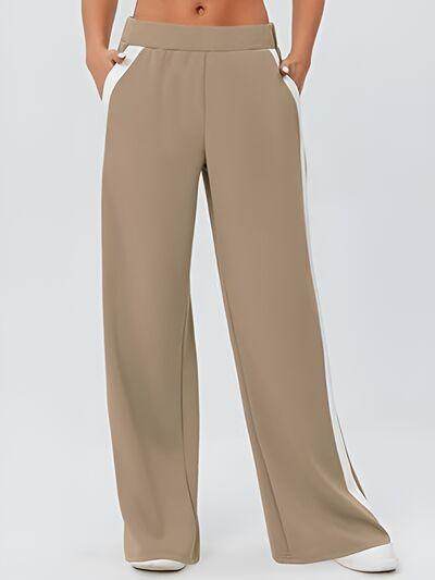 Side Striped Wide Leg Pants for Comfortable Everyday Style - Selvanelle