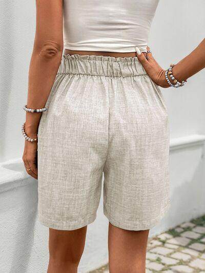 Perfee Frill Shorts with Pockets for Women Stylish Comfort - Selvanelle