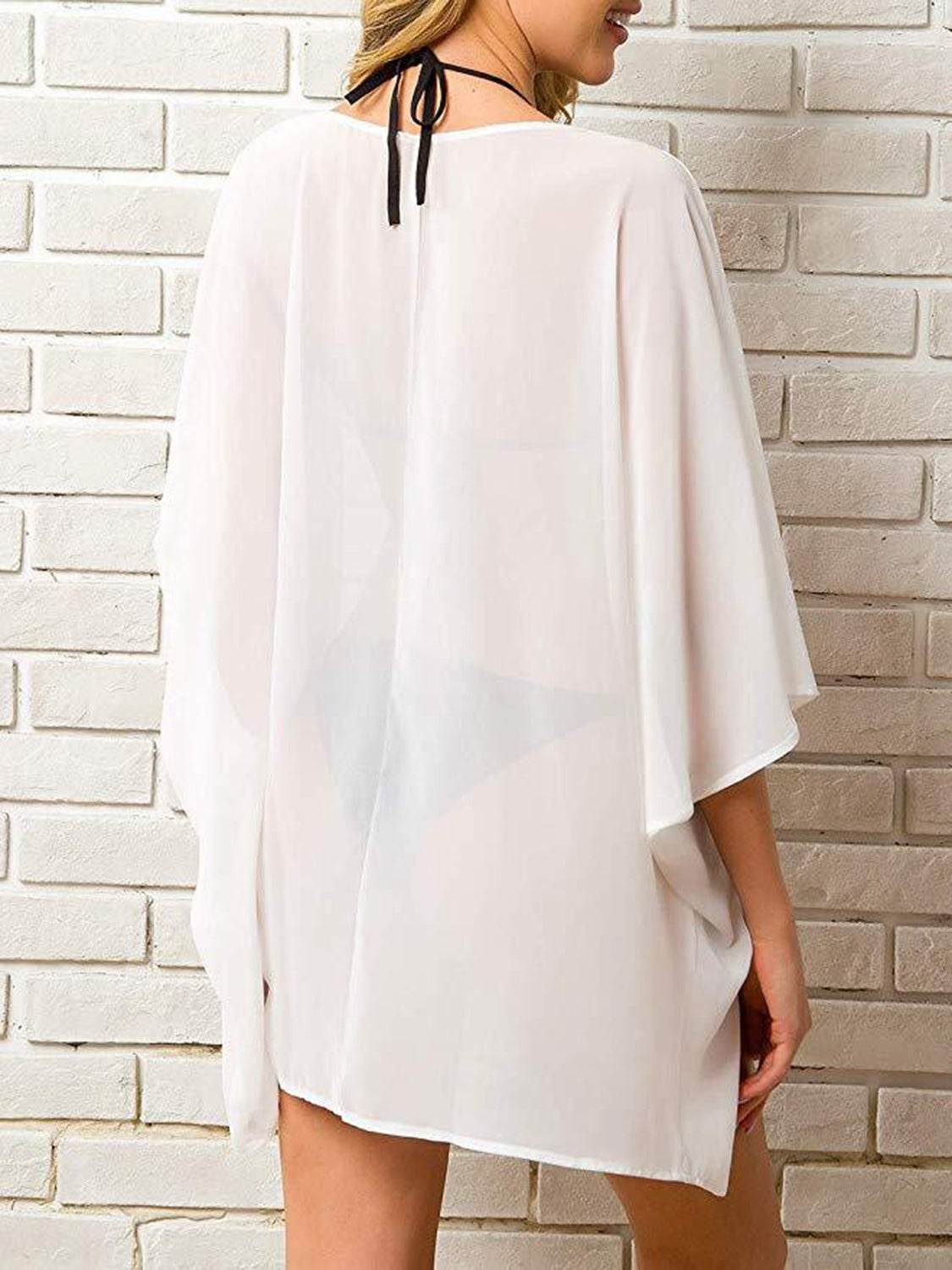 Open Front Half Sleeve Cover-Up - Selvanelle