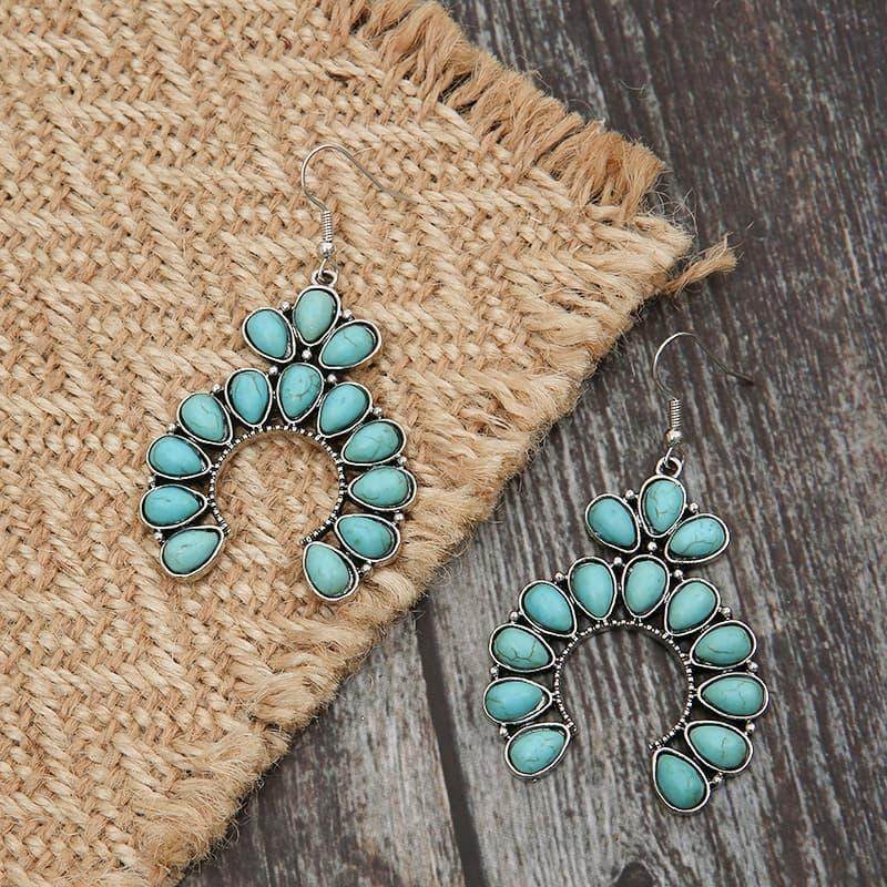 Stunning Artificial Turquoise Drop Earrings for Women - Selvanelle