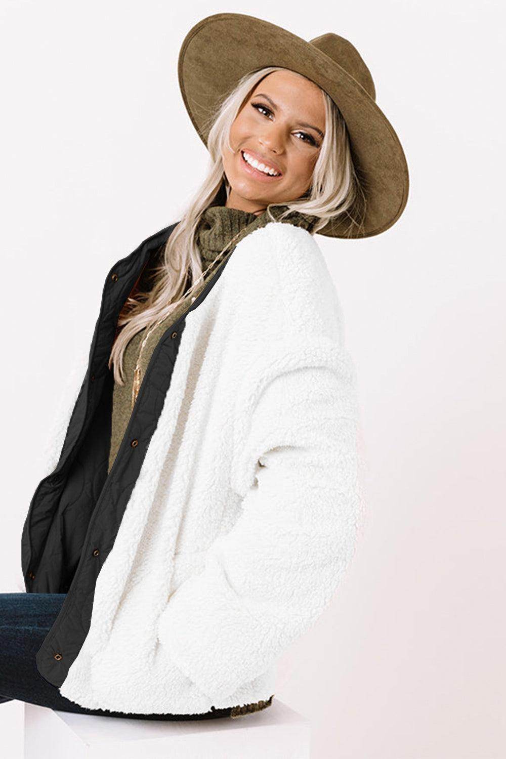 Long Sleeve Button Front Winter Coat for Women Stylish Fit - Selvanelle