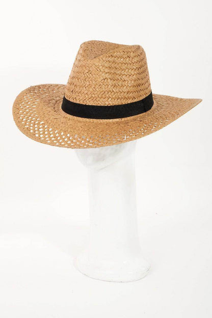 Fame Basket Weave Straw Sun Hat for Stylish Sun Protection - Selvanelle