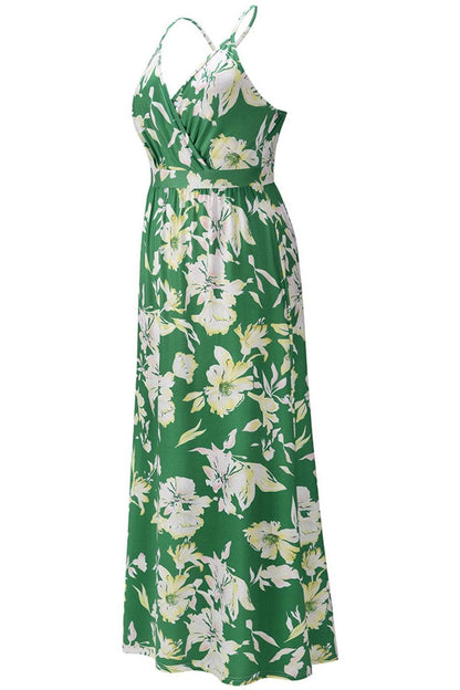 Crisscross Printed Surplice Cami Dress - Selvanelle