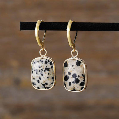 Copper Natural Stone Dangle Earrings for Elegant Style - Selvanelle