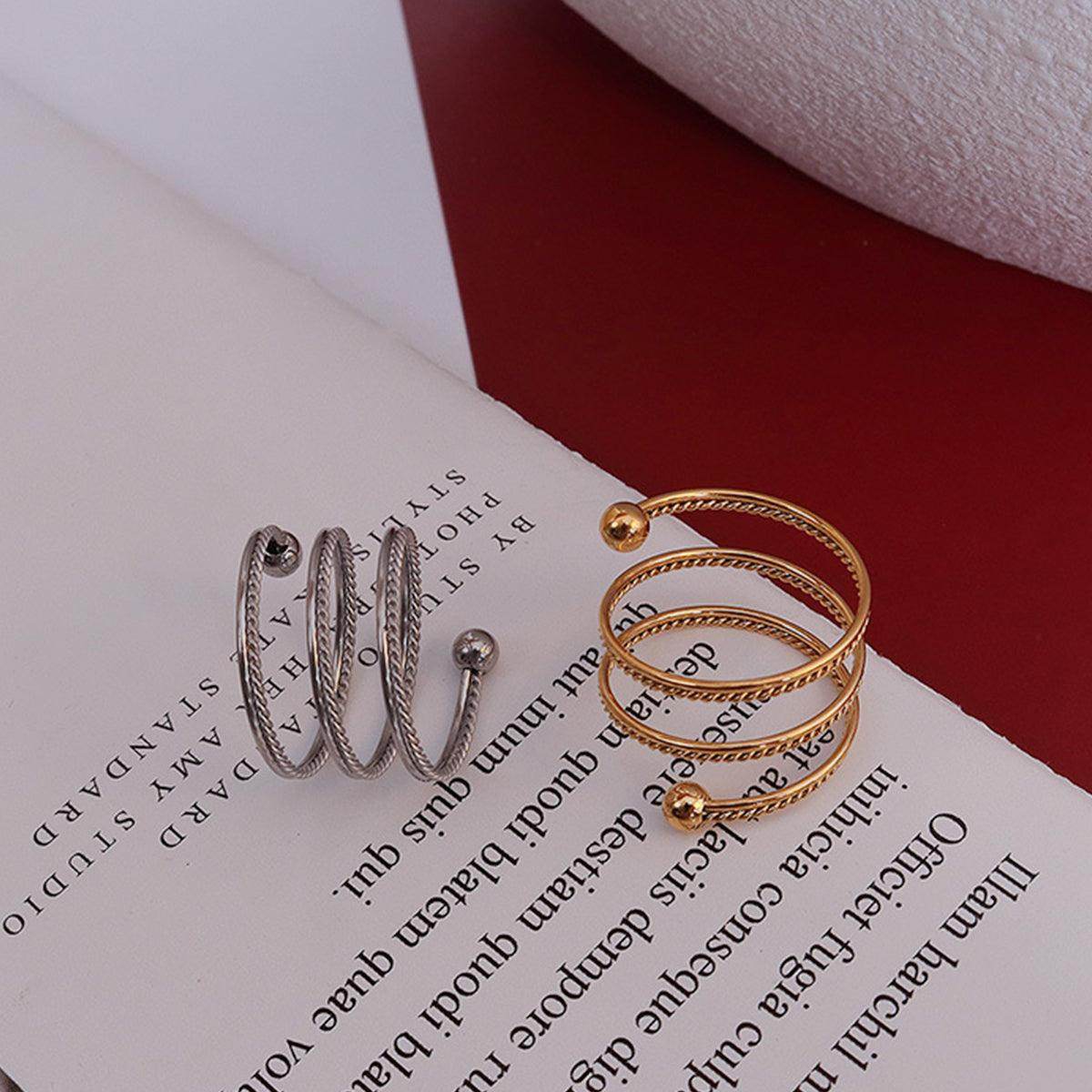 Titanium Steel Wrap Ring for Stylish Everyday Wear - Selvanelle
