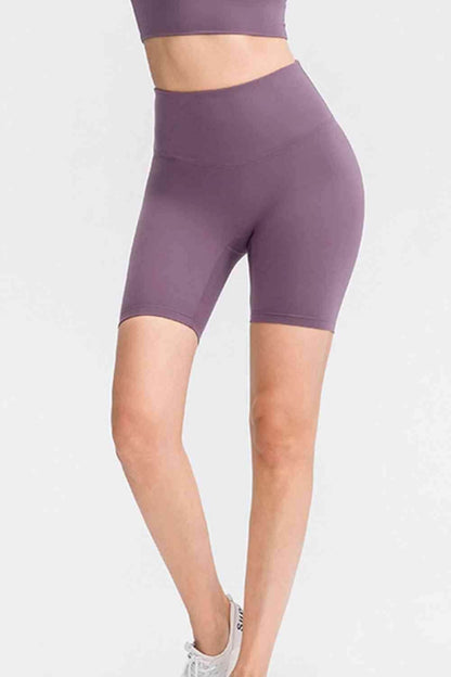 Slim Fit Wide Waistband Sports Shorts for Active Lifestyle - Selvanelle